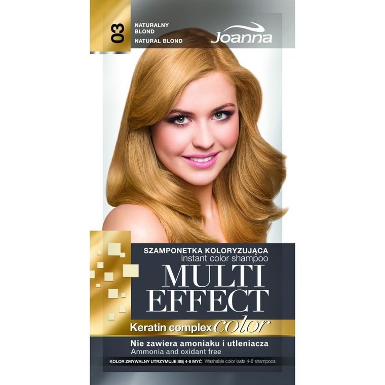 Joanna, Multi Effect, szamponetka koloryzująca, 03 Naturalny Blond, 35 g