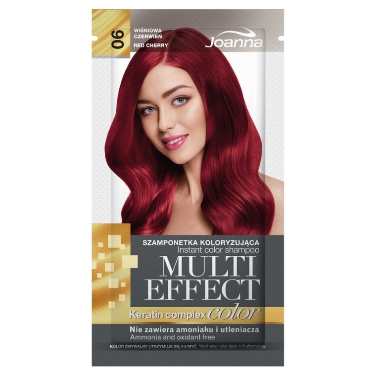 Joanna, Multi Effect, szamponetka koloryzująca, 06 Wiśniowa Czerwień, 35g