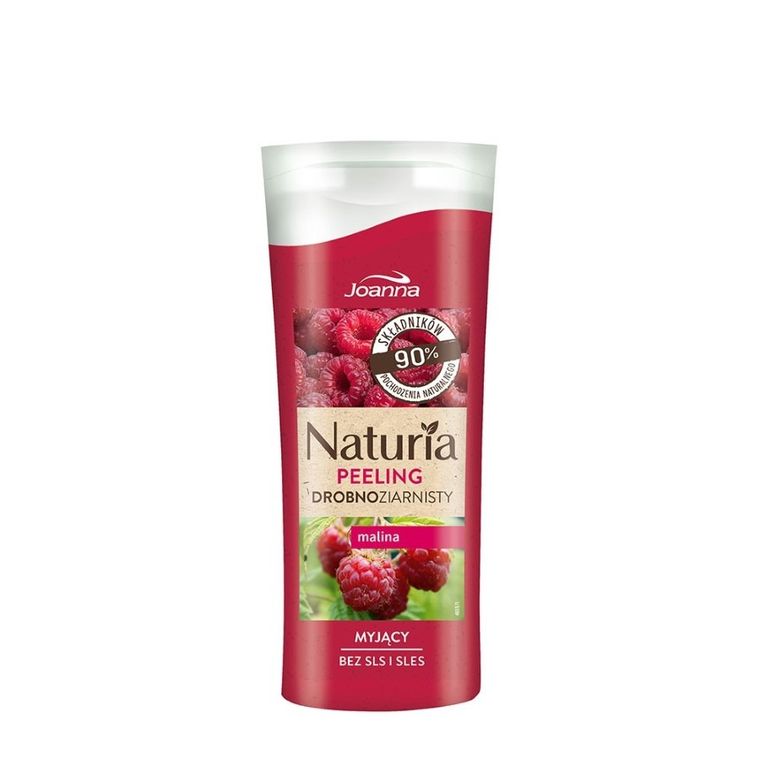 Joanna, Naturia, drobnoziarnisty myjący peeling do ciała, malina, 100 g