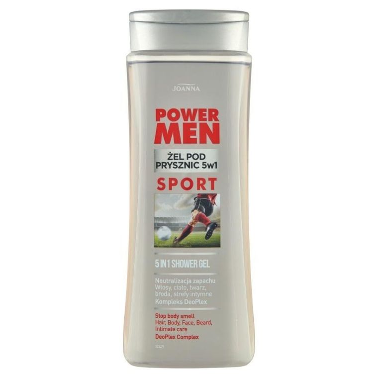 Joanna, Power Men, Sport, żel pod prysznic 5w1, 300 ml