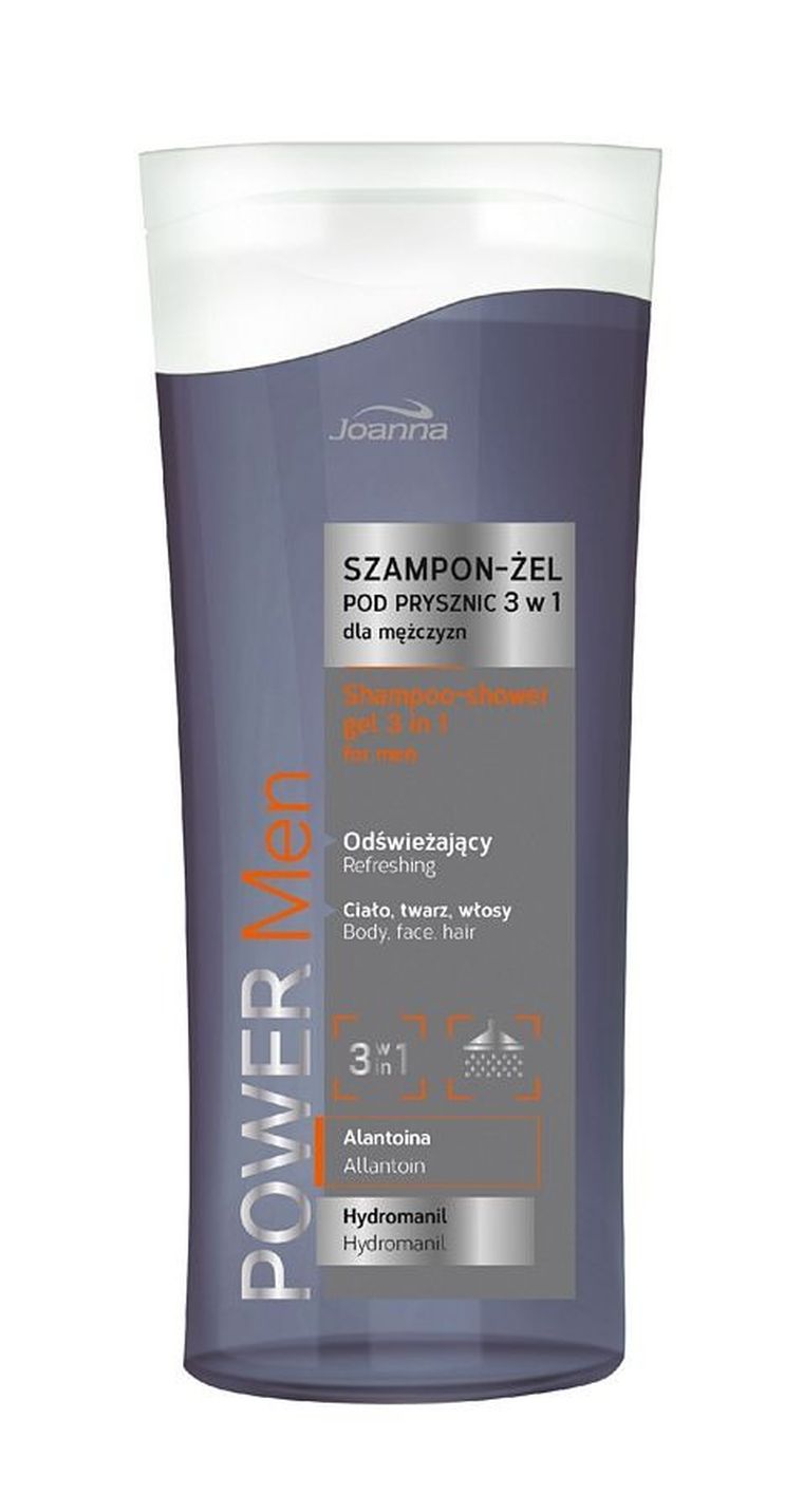 Joanna, Power Men, szampon-żel pod prysznic 3w1, 100 ml