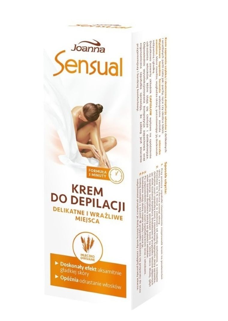 Joanna, Sensual, krem do depilacji miejsc wrażliwych z mleczkiem owsianym, 100g