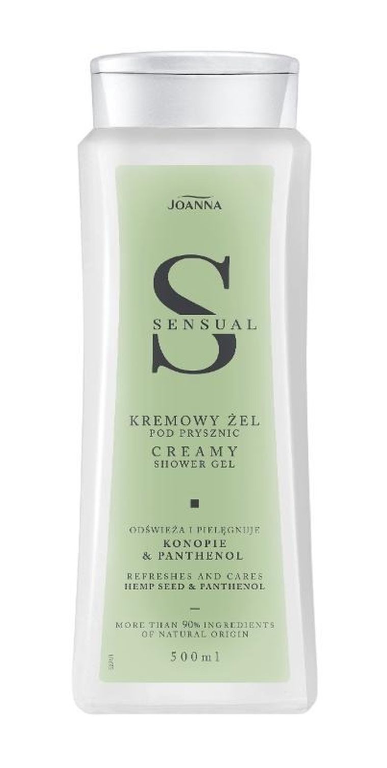 Joanna, Sensual, kremowy żel pod prysznic, konopie i panthenol, 500 ml