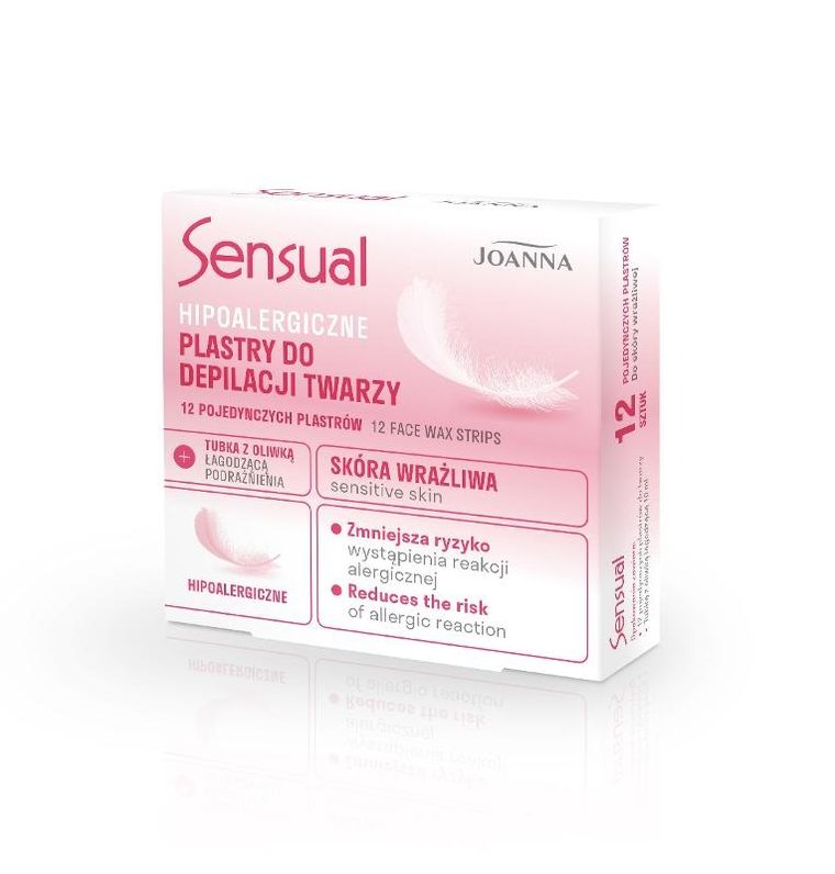 Joanna, Sensual, plastry do depilacji twarzy hipoalergiczne, 12 szt.