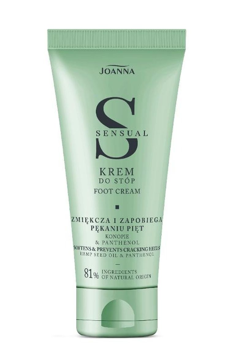 Joanna, Sensual, zmiękczający krem do stóp, konopie i panthenol, 100g