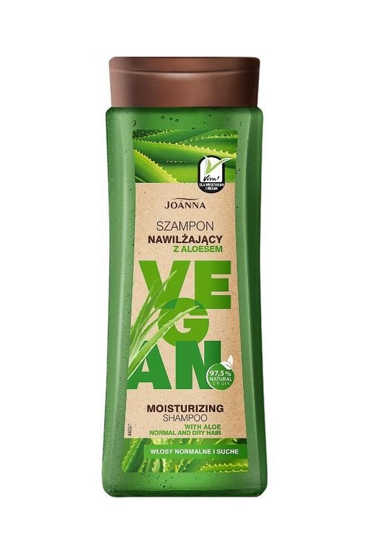 Joanna, Vegan, szampon do włosów nawilżający, aloes, włosy normalne i suche, 300 ml