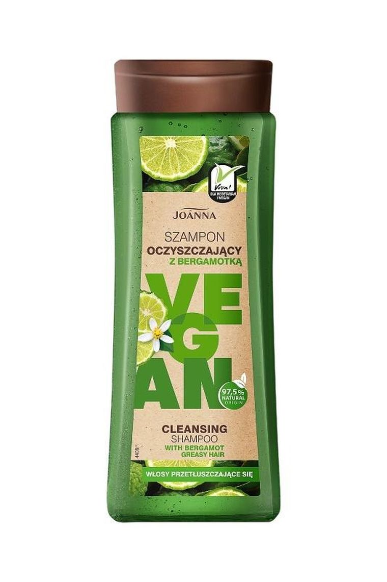 Joanna, Vegan, szampon do włosów oczyszczający bergamotka, włosy przetłuszczające się, 300 ml