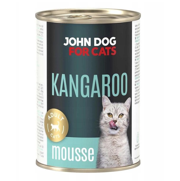 John Dog, for Cats, dorosły, kangur mus, karma mokra dla kota, 400g