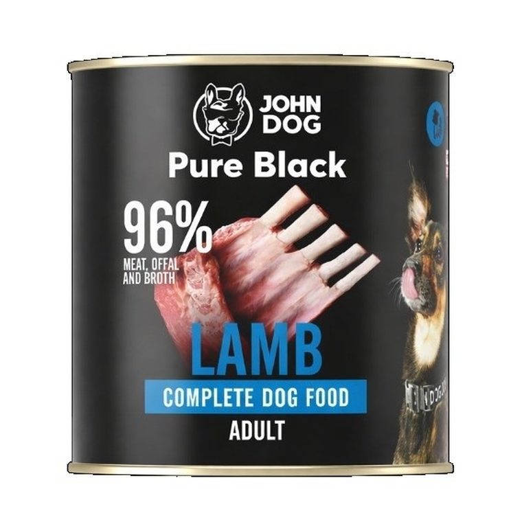 John Dog, Pure Black, dorosły, jagnięcina, karma mokra dla psa, 800g