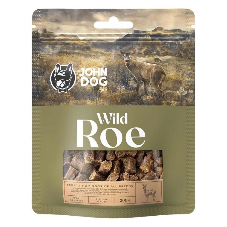 John Dog, Wild ROE, sarna, przysmak dla psa, 200g