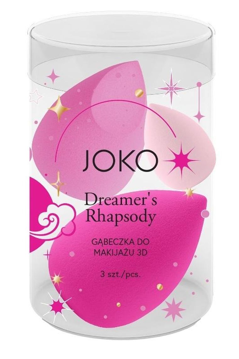 Joko, gąbeczka do makijażu 3D, Dreamer`s Rhapsody, 3 szt.