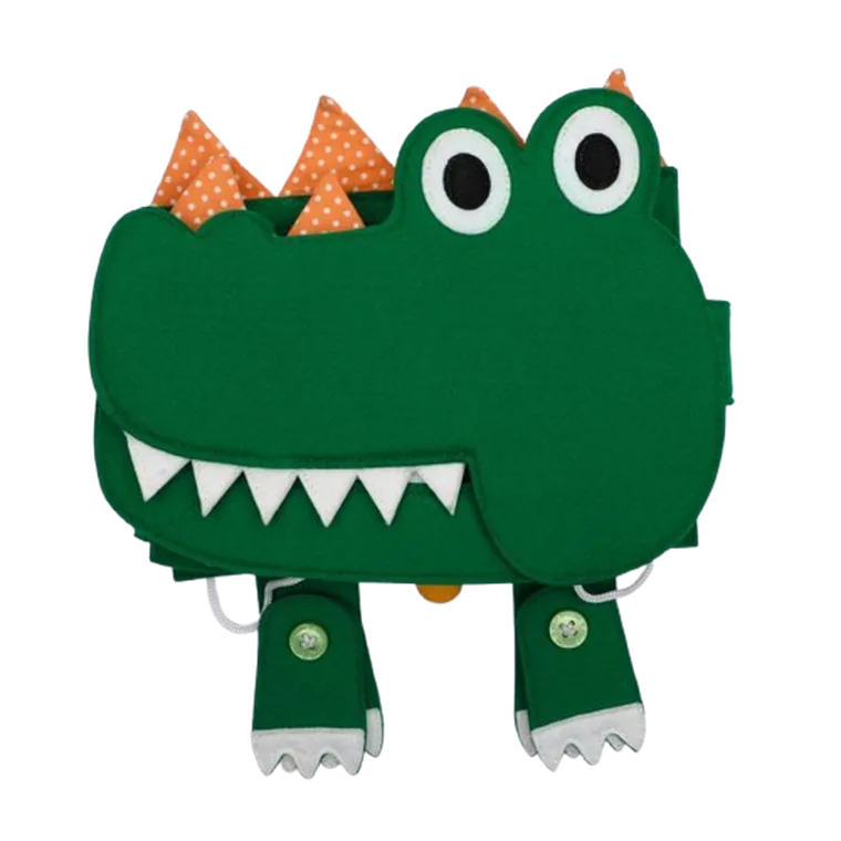 Jolly Designs. Krokodyl. Podróżna książeczka sensoryczno-manipulacyjna