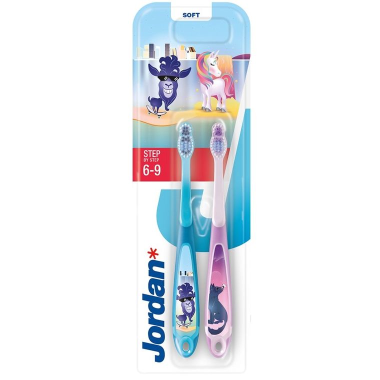 Jordan, Duo Step by Step, szczoteczka do zębów dla dzieci, soft, 6-9 lat