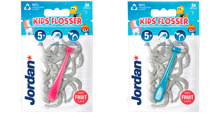 Jordan, Kids, Flosser, nici dentystyczne dla dzieci 5+, 36 szt.