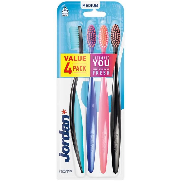Jordan, Ultimate You, szczoteczka do zębów, średnia, 4 szt.