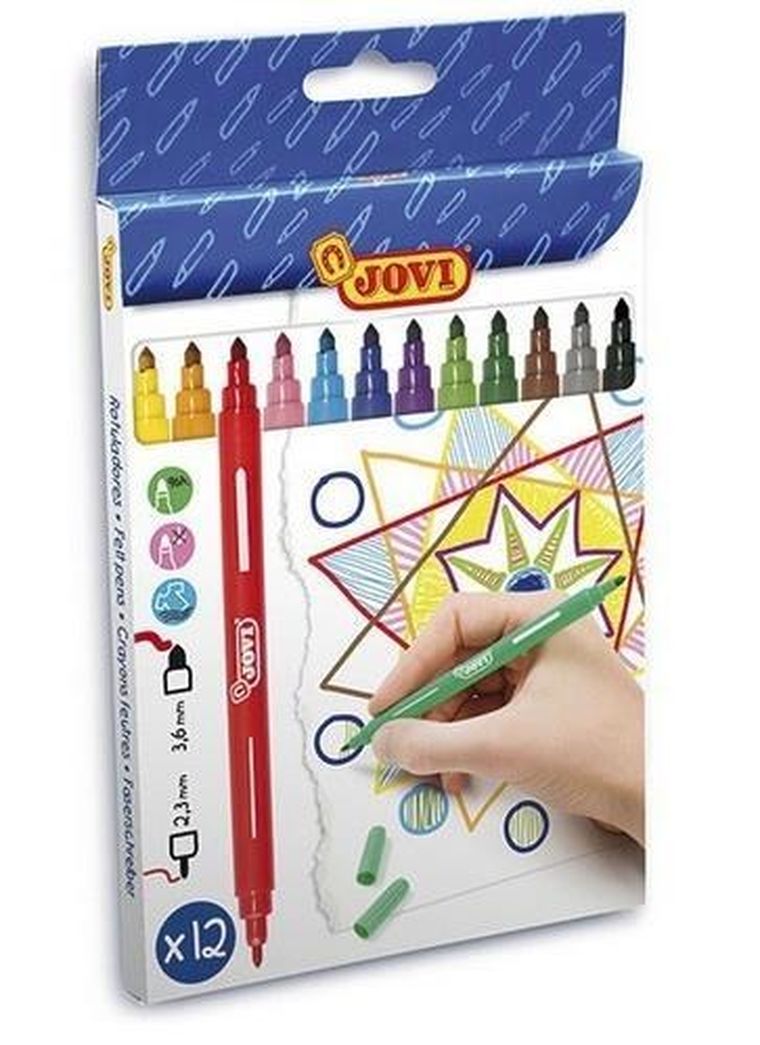 Jovi, flamastry dwustronne, 12 kolorów