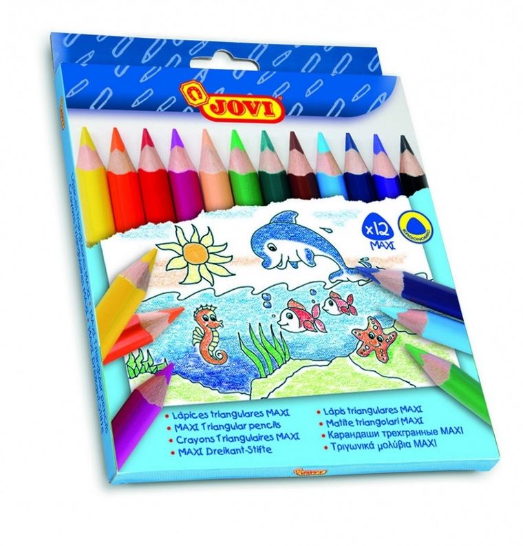 Jovi, kredki ołówkowe trójkątne, maxi, 12 kredek