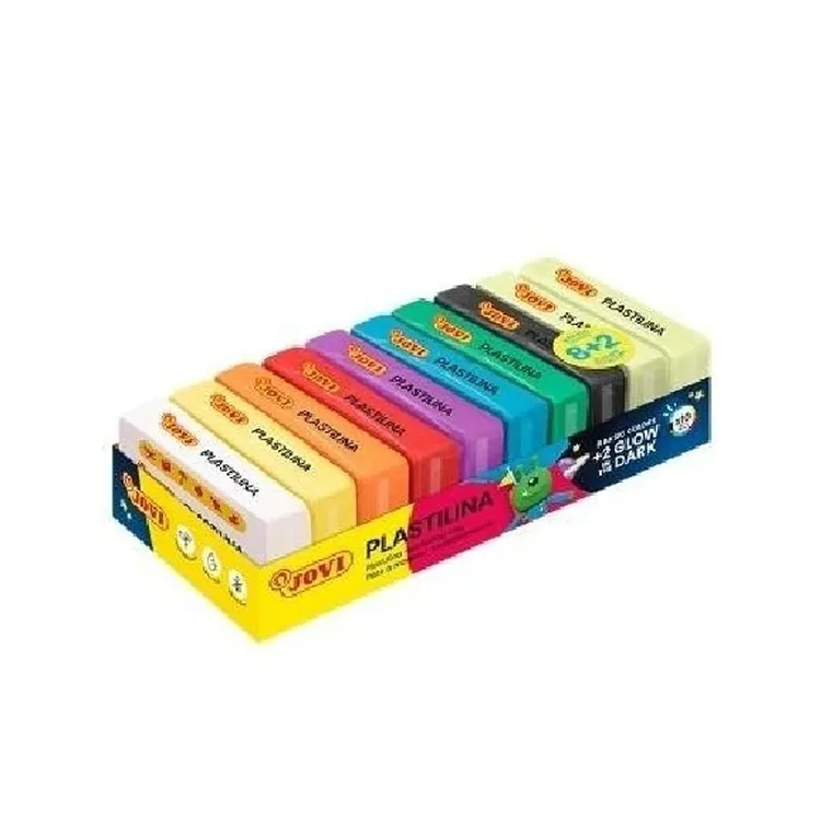 Jovi, plastelina, 50g, 8 kolorów + 2 świecące w ciemności