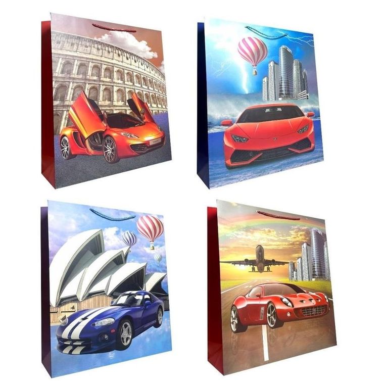 Ju-piter, torebka prezentowa, dziecięca, rozmiar XL, sports car, 1 szt.