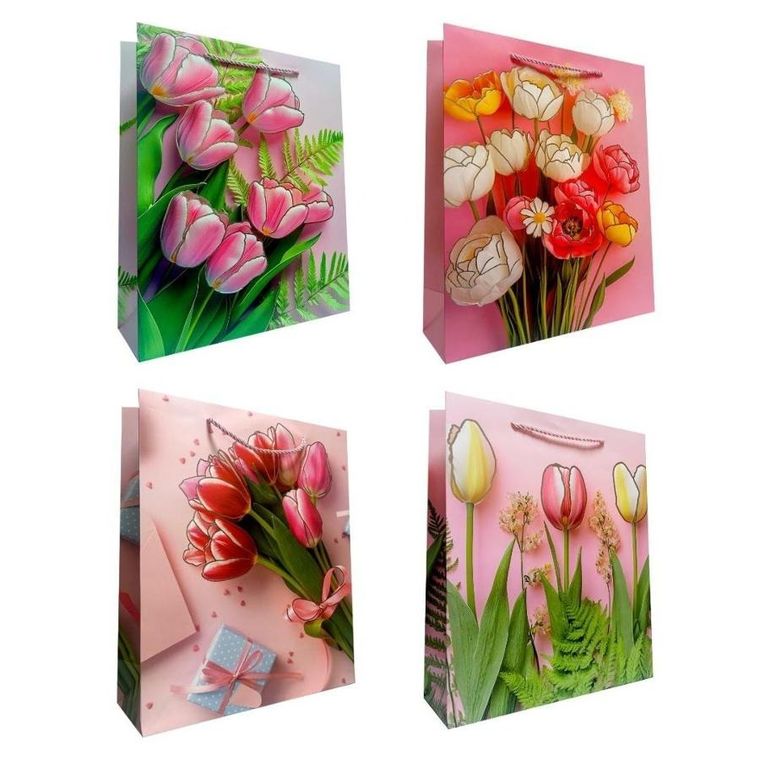 Ju-piter, torebka prezentowa, rozmiar S, Tulipany metal, 1 szt.