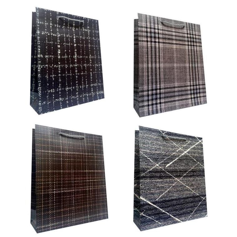 Ju-piter, torebka prezentowa, uniwersalna, rozmiar L, ciemna krata, 1 szt.