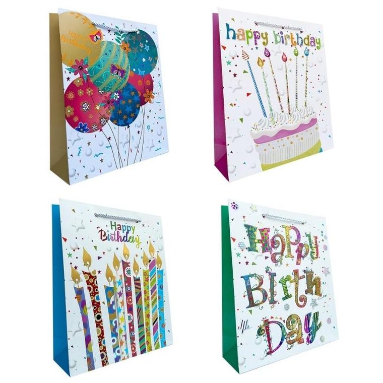 Ju-piter, torebka prezentowa, urodzinowa, rozmiar L, metalicza, 1 szt.