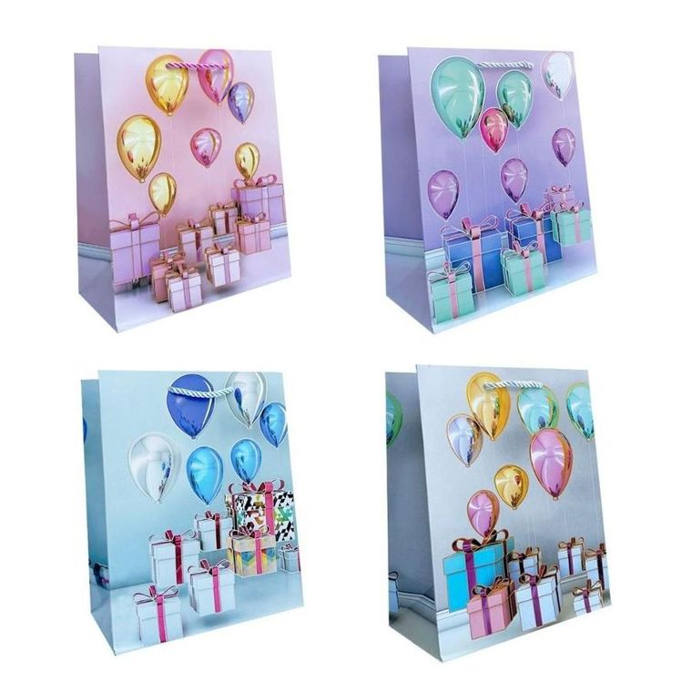 Ju-piter, torebka prezentowa, urodzinowa, rozmiar S, Balony, metaliczne, 1 szt.