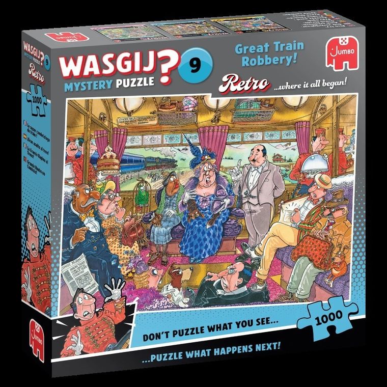 Jumbo, Wasgij, Retro, Napad na pociąg, puzzle, 1000 elementów