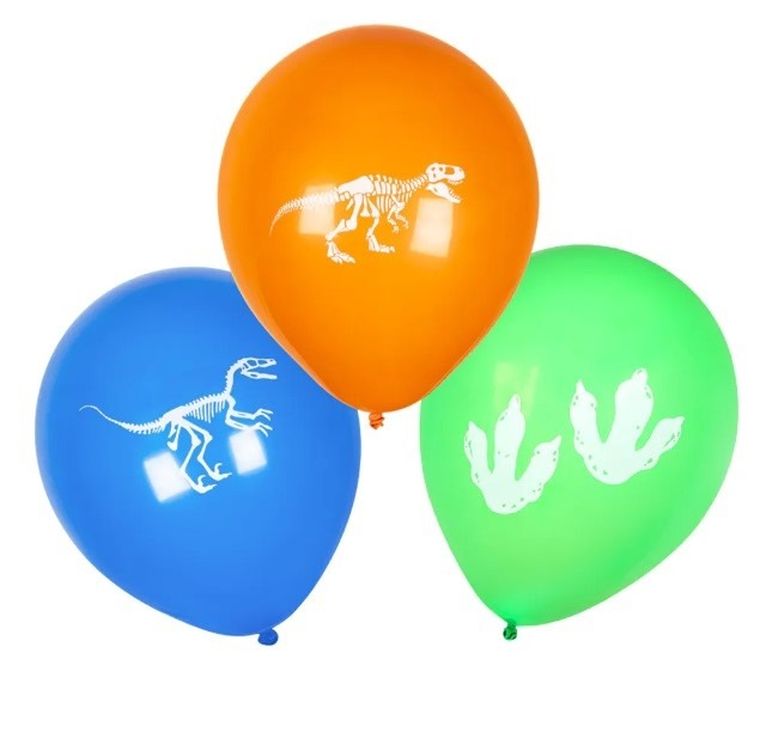 Jurassic Park, balony lateksowe, dinozaury T-Rex, 6 szt.