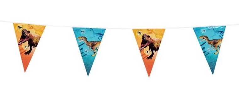 Jurassic Park, girlanda, flagi, Dinozaury, 6m