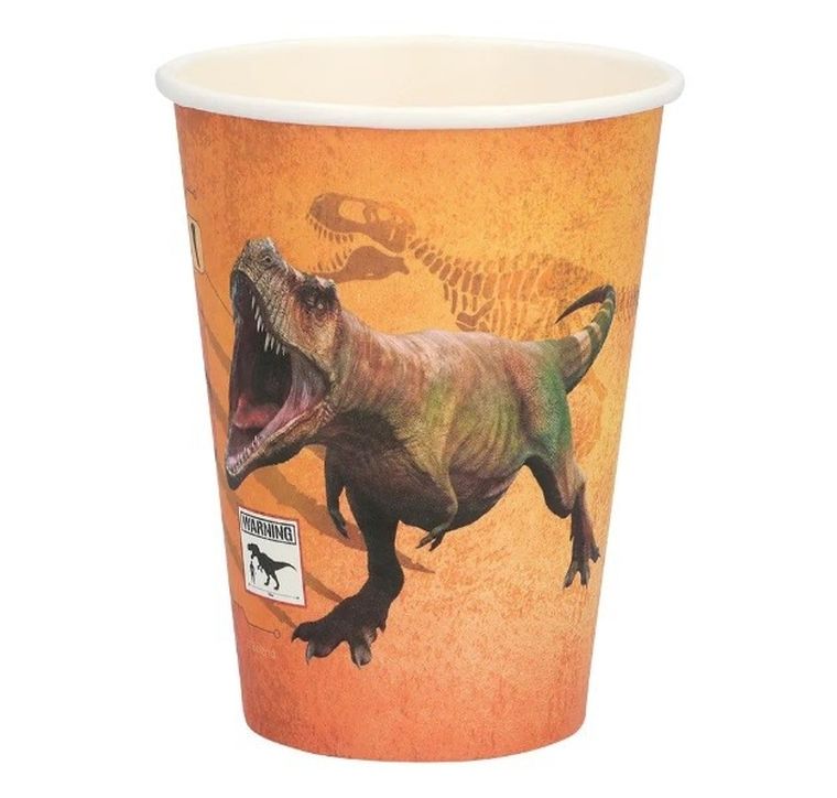 Jurassic Park, kubeczki, dinozaury T- Rex, 250 ml, 8 szt.