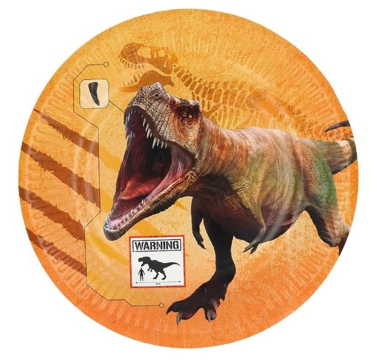 Jurassic Park, talerzyki, dinozaury T- Rex, 23 cm, 8 szt.