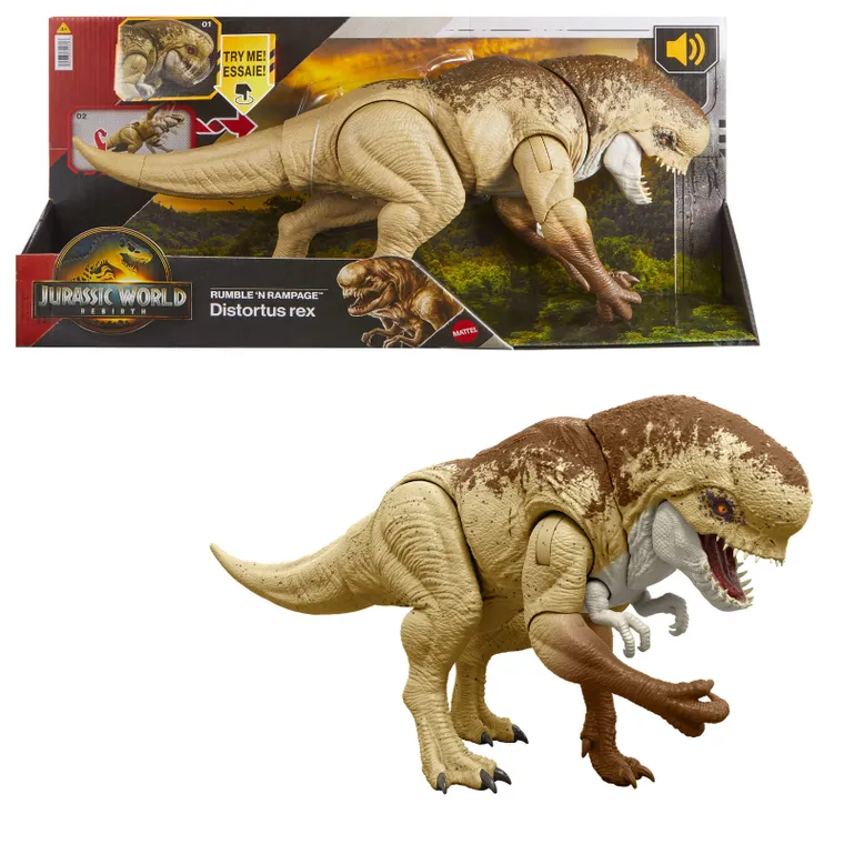 Jurassic World, Odrodzenie, Distortus Rex Groźne natarcie, figurka 50 cm
