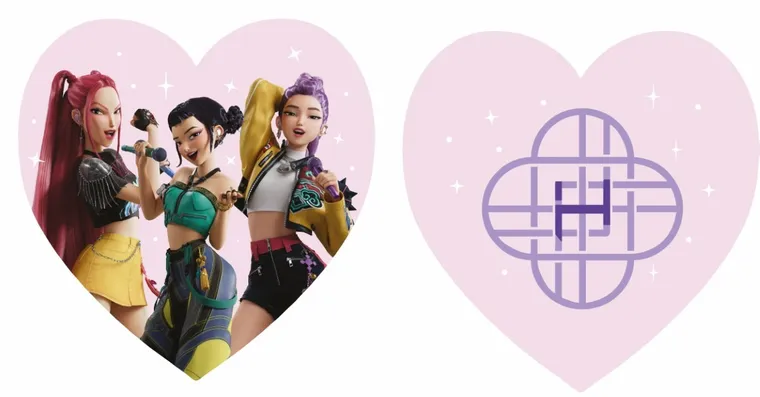 K-Pop Demon Hunters, poduszka kształtka, serce, 40 cm