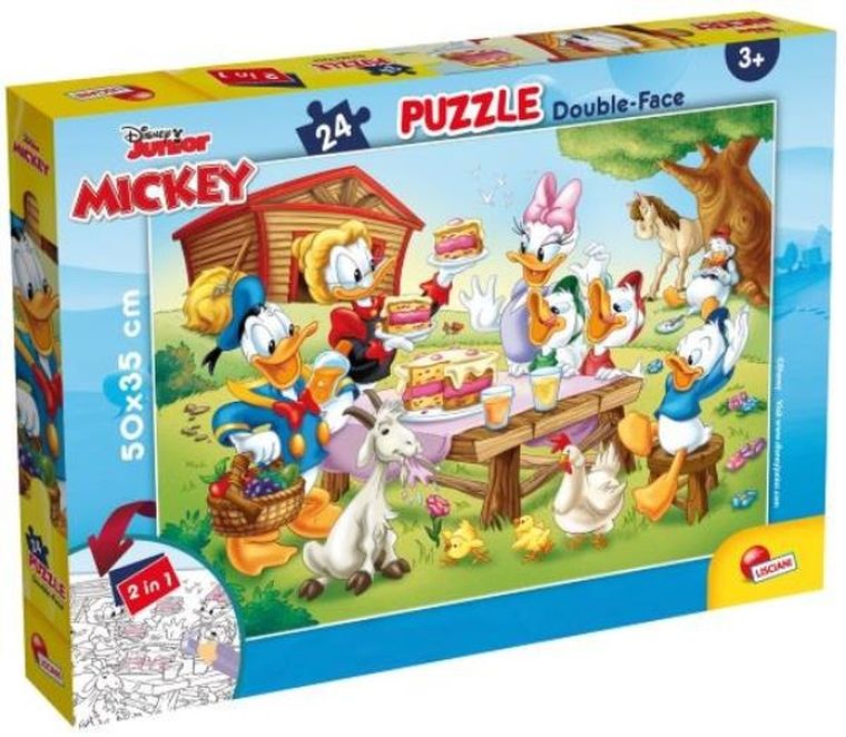 Kaczor Donald, puzzle dwustronne, 24 elementy, 50-35 cm