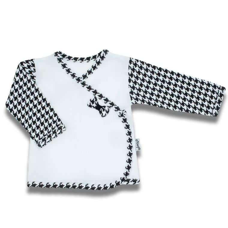 Kaftanik dziewczęcy, biało-czarny, Nicol