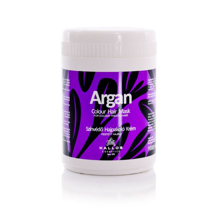 Kallos, Argan, arganowa maska do włosów farbowanych, 1000 ml
