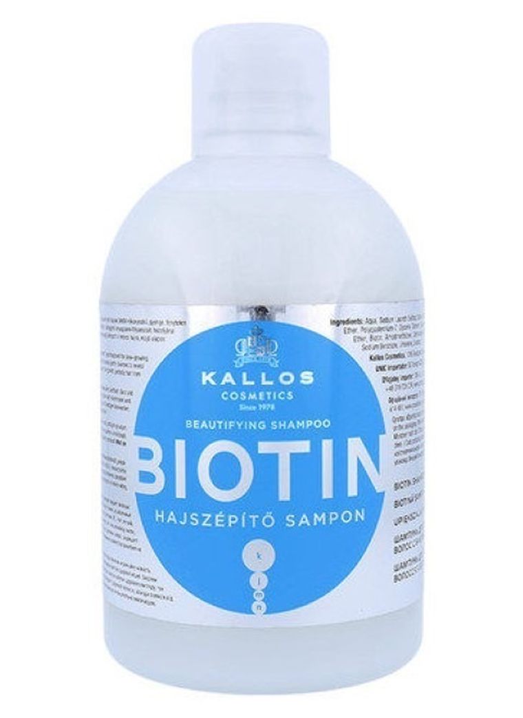 Kallos, Biotin Beautifying Shampoo, upiększający szampon do włosów słabych i pozbawionych blasku, 1000 ml