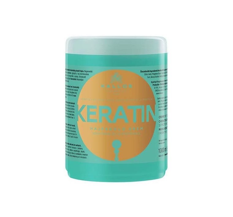 Kallos, Keratin, maska do włosów suchych i łamiących się z wyciągiem keratyny i proteiny mlecznej, 1000 ml