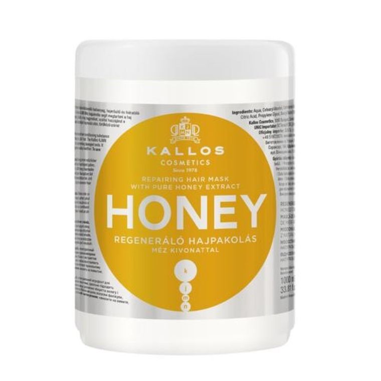 Kallos, KJMN Honey Repairing Hair Mask, regenerująca maska do włosów, 1000 ml
