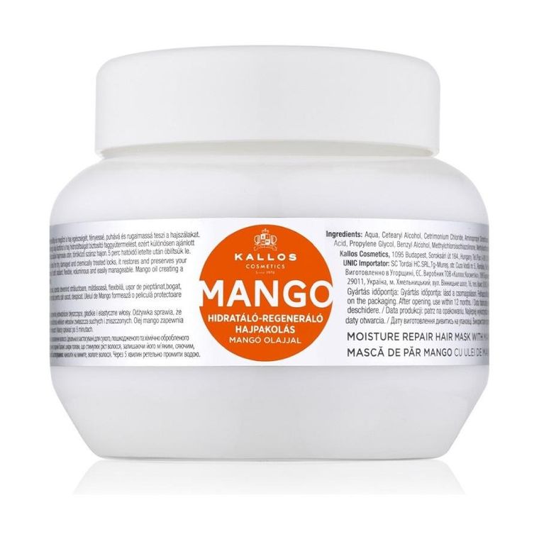 Kallos, KJMN Mango Hair Mask, maska wzmacniająca do włosów z olejkiem z mango, 275 ml