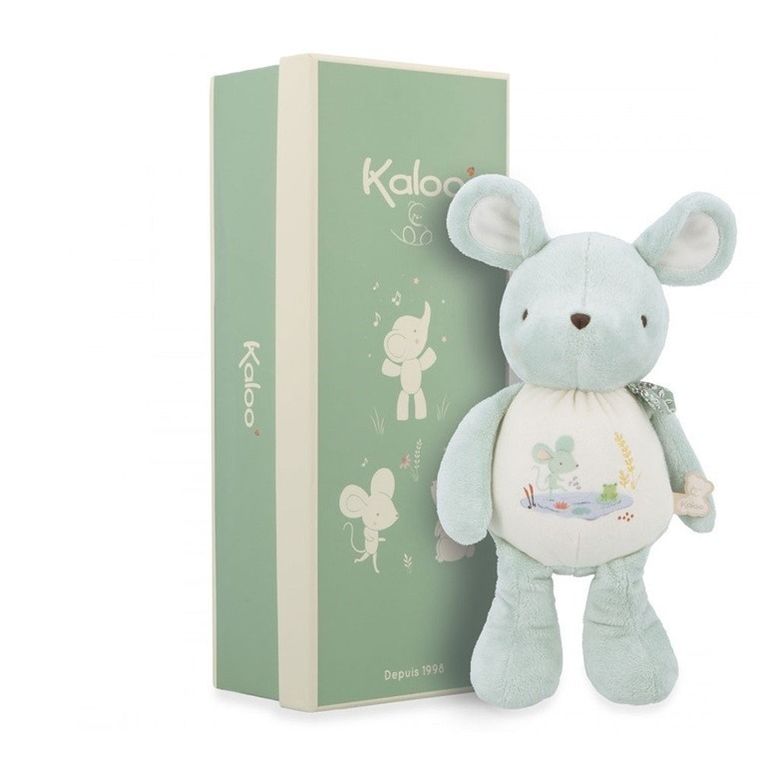 Kaloo, Petites Chansons, Myszka, maskotka z dzwoneczkiem w pudełku, 28 cm
