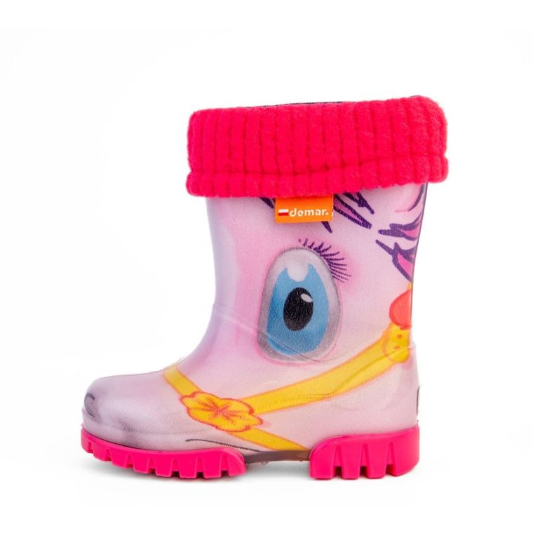 Kalosze dziewczęce, ocieplane, mix, Twister Lux Print, Demar