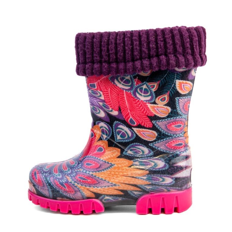 Kalosze dziewczęce, ocieplane, mix, Twister Lux Print, Demar