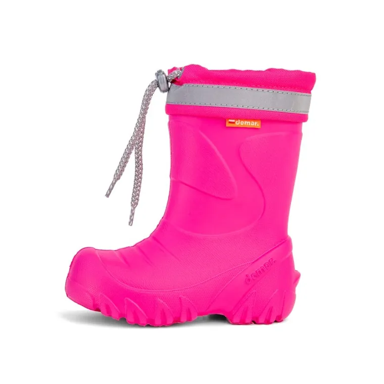 Kalosze dziewczęce, ocieplane, różowe, Demar