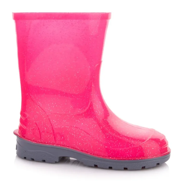 Kalosze dziewczęce, różowe, brokatowe, Elza, Lemigo