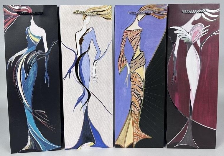 Kalpol, torebka prezentowa na butelkę, brokatowe elementy