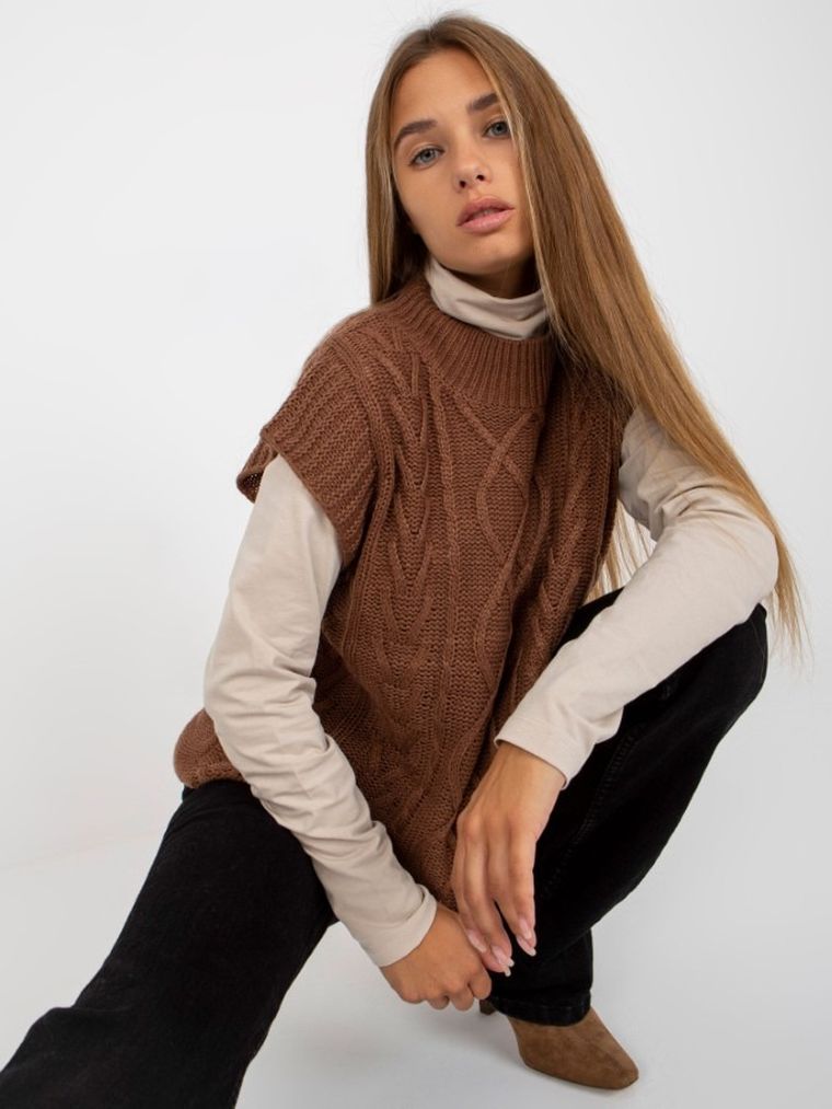 Kamiezelka damska, brązowa, Sublevel