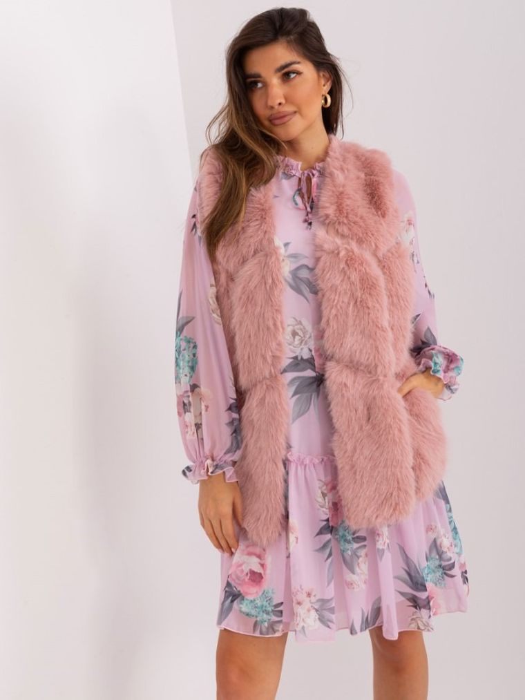 Kamizelka damska, różowa, Italy Moda