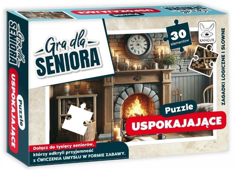 Kangur, Gra dla Seniora, Kominek, puzzle uspokajające, 30 elementów
